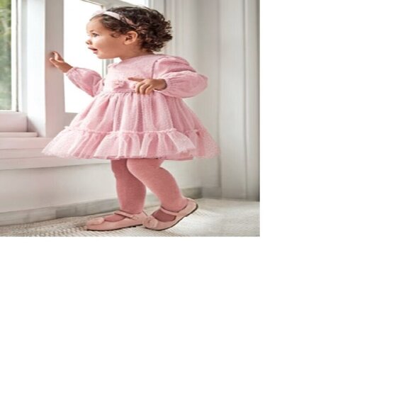 NWT - Mayoral Baby Toddler Girl Tulle Dress Cream - Picture 4 of 11